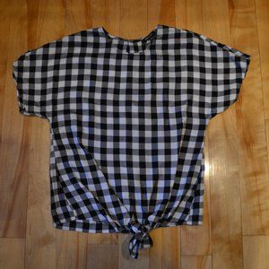 Madewell Size XS Black and White Checkered Blouse